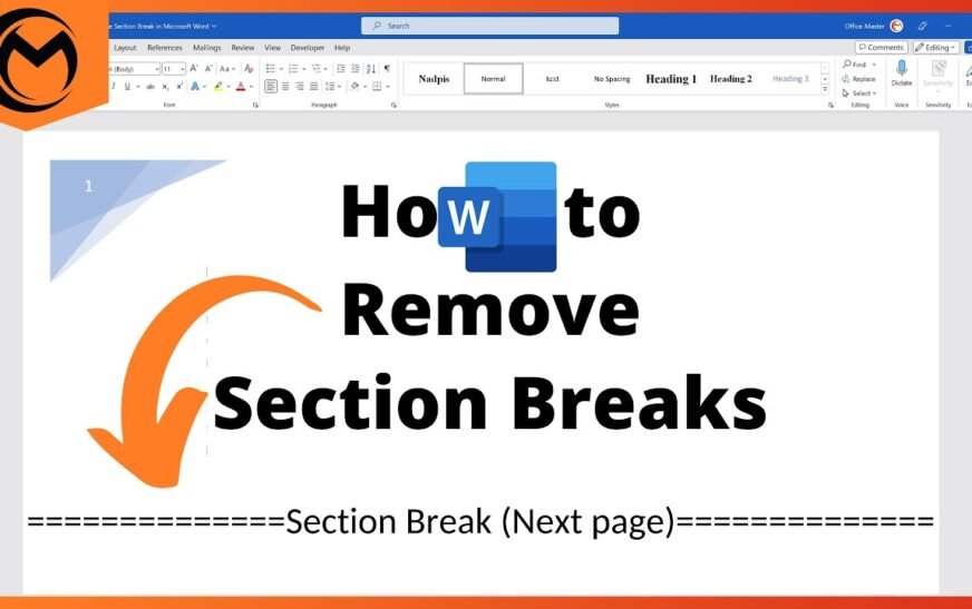 How To Remove Section Breaks In Word