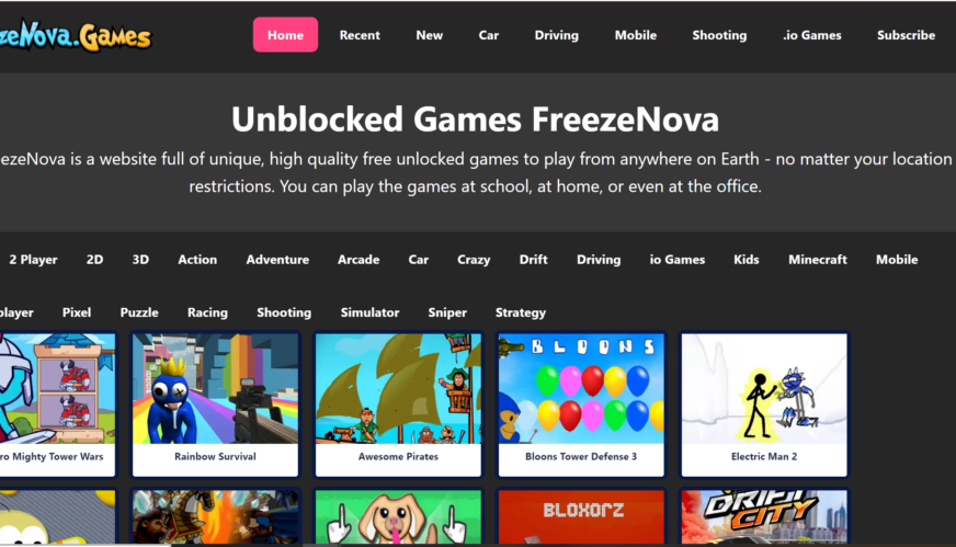 Freezenova: The Unblocked Games Online Free Space For Latest Games 